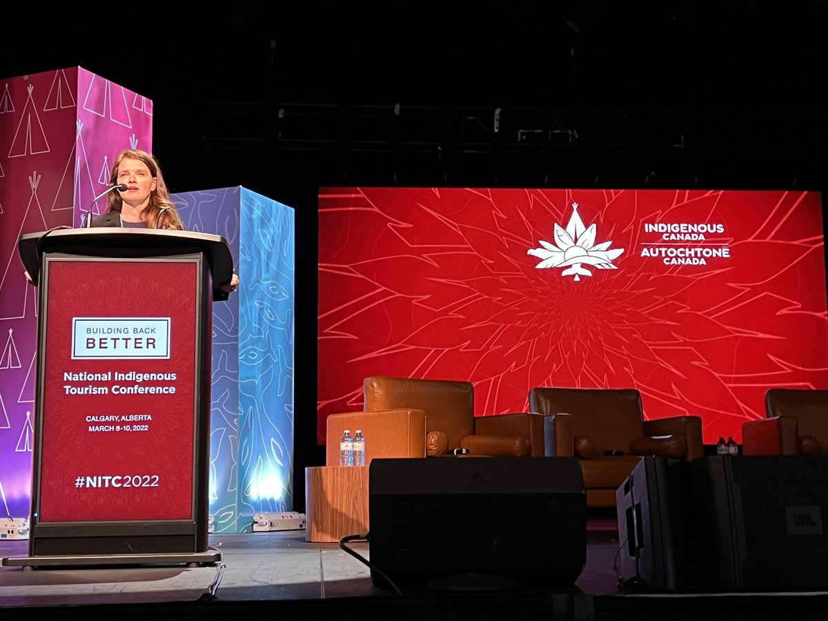 teresaryder87's tweet photo. Welcoming Angela Avery from @WestJet at the #NITC2022 - a true partner with a commitment to making Canada #destinationindigenous https://t.co/U9Si0spwhI