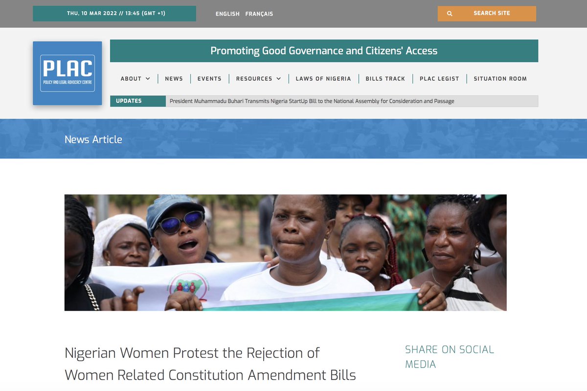 PLACNG's tweet photo. Following the rejection of women bills by the @NGRSenate &amp; @HouseNGR, Nigerian women led by Civil Society Organisations registered their displeasure by staging a protest at the @nassnigeria.
READ MORE: https://t.co/4HgeDsSICw

#PLACNews
#BreakTheConstitutionBias
#BreakTheBias https://t.co/bYR2zR9MMU