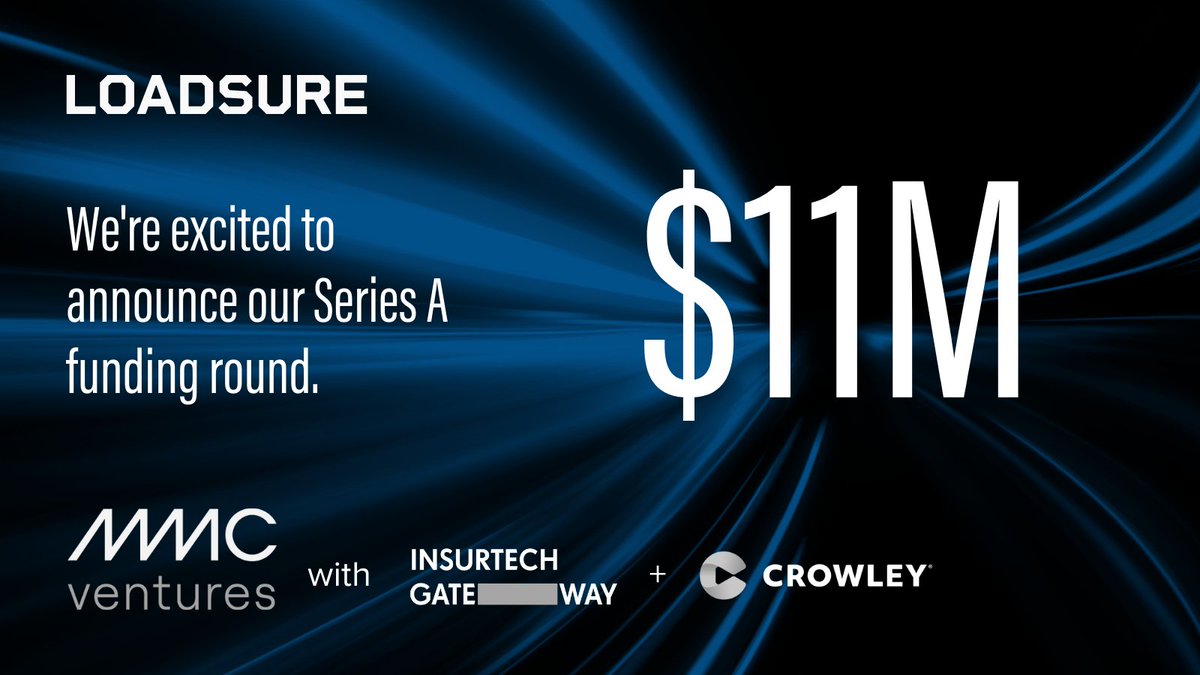 Loadsurenow's tweet photo. Exciting news! We’ve closed our Series A funding round with some of the most respected backers in the industry—@MMC_Ventures, @Ideas_Gateway, @CrowleyMaritime.

Now, you can expect even more efficiency and innovation in the global cargo #insurance market. https://t.co/RhTj8Xn0wk https://t.co/0QV53C9pp8