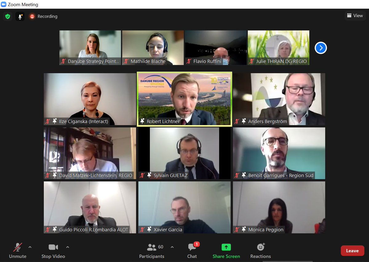 #EUMRSWEEK2022 - Within the #EUSALP financial dialogue and cross-MRS exchange, the Coordinator of the DSP, @robert_lichtner, presented the #EUSDR embedding process as well as the tools and MA Networks established herein.