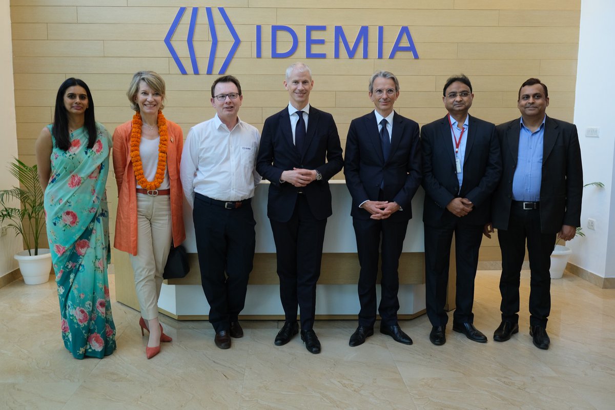 FranceinIndia's tweet photo. Excellent tour by Min @franckriester at 🇫🇷@IdemiaGroup’s facilities in Noida.
IDEMIA specialises in smart solutions for identity security services.

Digital transition is a priority of 🇫🇷🇮🇳 cooperation. https://t.co/eExv6rA3rM