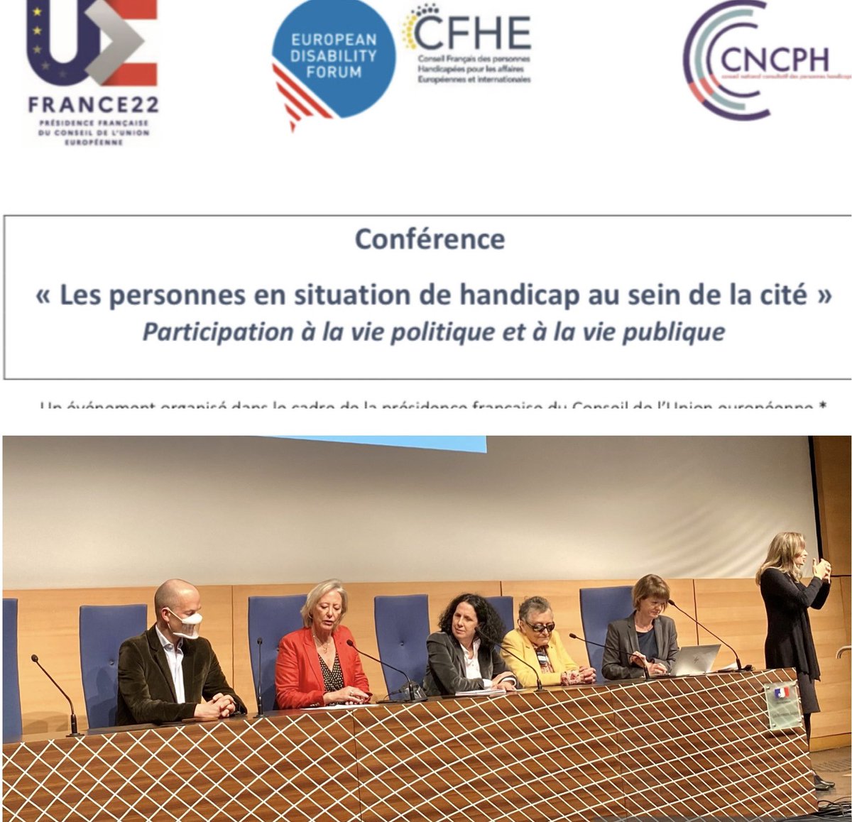 🇪🇺 Ouverture de la Conférence « les personnes en situation de #handicap au sein de la cité » organisée par <a href="/MyEDF/">European Disability Forum</a> et le <a href="/CNCPH_fr/">CNCPH</a> #PFUE2022 #pfue