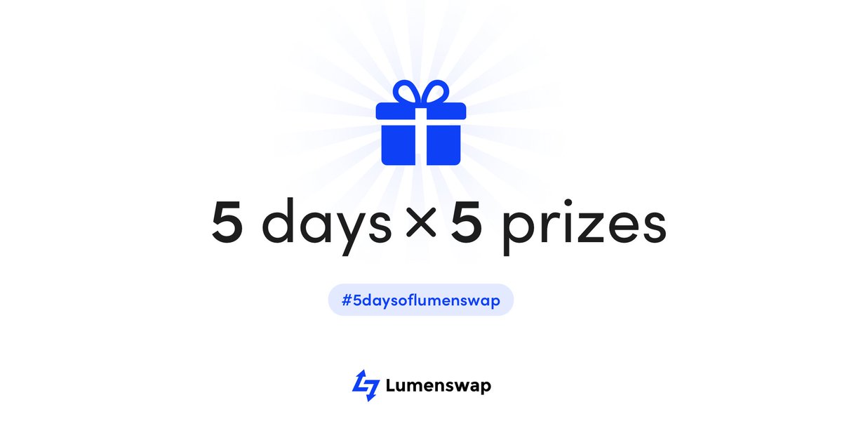 With the impending launch of our most important platform feature, we want to thank our amazing community!

Let’s celebrate 5 days of Lumenswap!  

5 days, 5 chances to win🏆

Follow, like &amp; RT @Lumenswap for a chance to win!

#5daysoflumenswap