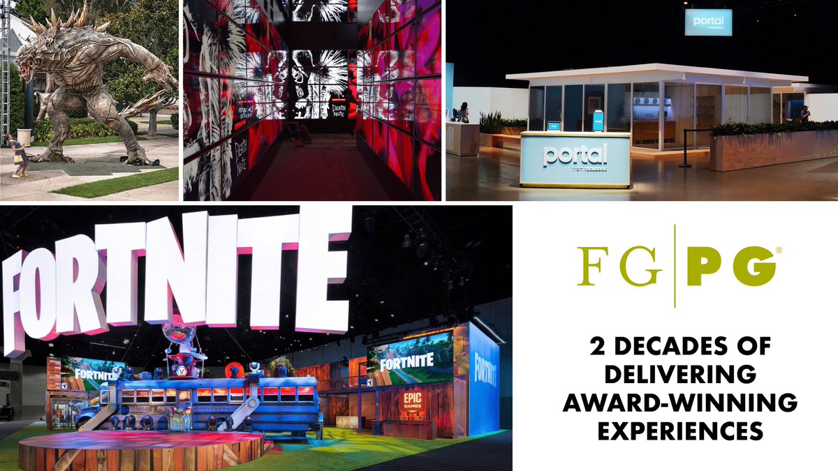 BizBash's tweet photo. If your brand is considering a live, virtual, or hybrid experience FG|PG has you covered from strategy to design to production and fabrication, all under one roof.

Tradeshows, conferences, press events, stunts, content creation, AR/VR. We've done it all👉https://t.co/Kjbqf8wygA https://t.co/V2BYO0nHXH