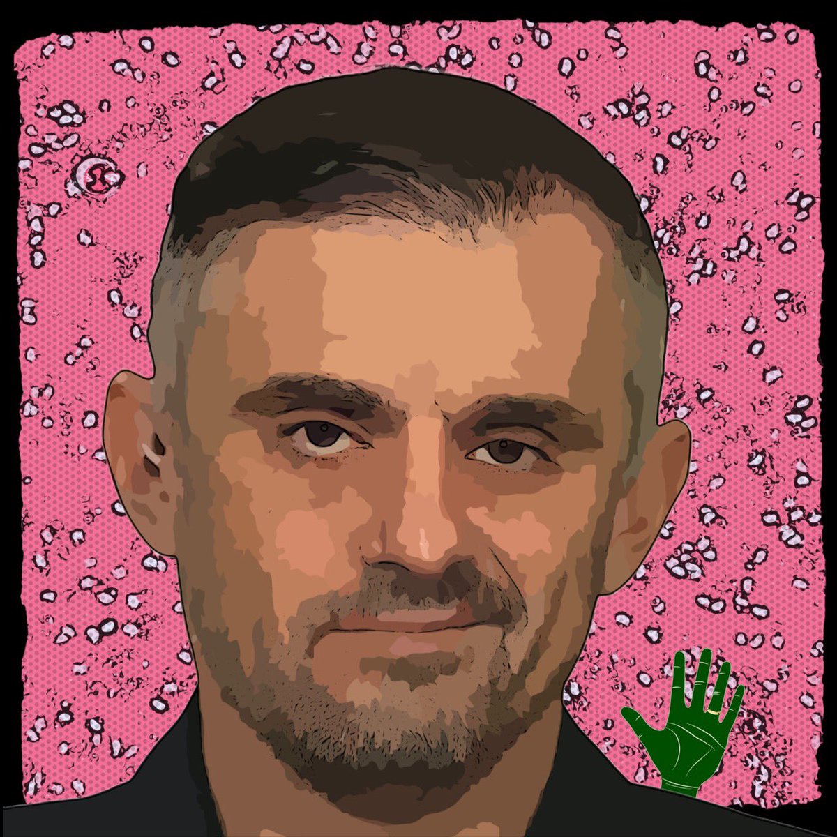 the_twopercent's tweet photo. One token not available is the 1/1 Gary on the Jam background, with the #SuperBowl ring on the five.

If @garyvee ever accepts it as a gift, it’s his. 

What year do you think is on the front of the ring? https://t.co/DI0gjlBXQt