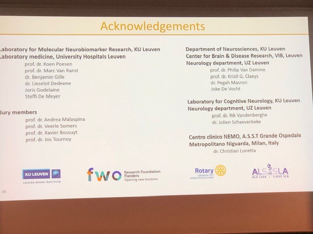 ALSBelgium's tweet photo. Proficiat Maxim De Schaepdryver van
@KU_Leuven
Lab. Moleculair Neurobiomarker Onderzoek voor het behalen van je doctoraat over Neurofilamenten als biomarkers in de vroege ziektestadia van ALS, met steun van ons onderzoeksfonds A Cure for ALS.
#ALS #acureforALS https://t.co/7JQ5MlN0H6