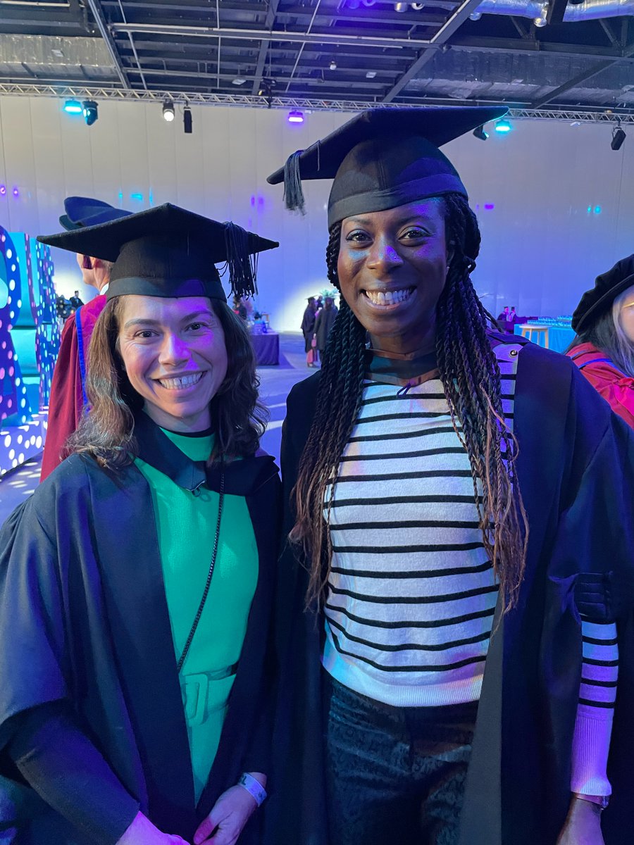 UCLEarInstitute's tweet photo. @UCLBrainScience Here's our very own @carolealfono with this mornings excellent guest speaker @chrissyohuruogu!  #UCLgraduation @UCLBrainScience https://t.co/87aKcwfqcO