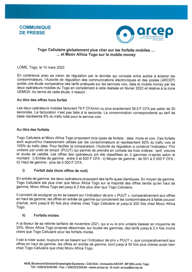 ARCEP TOGO tweet media
