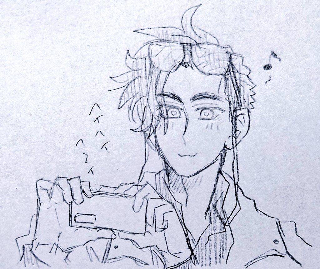 紙にらくがき…狩崎さん。とるよー! 