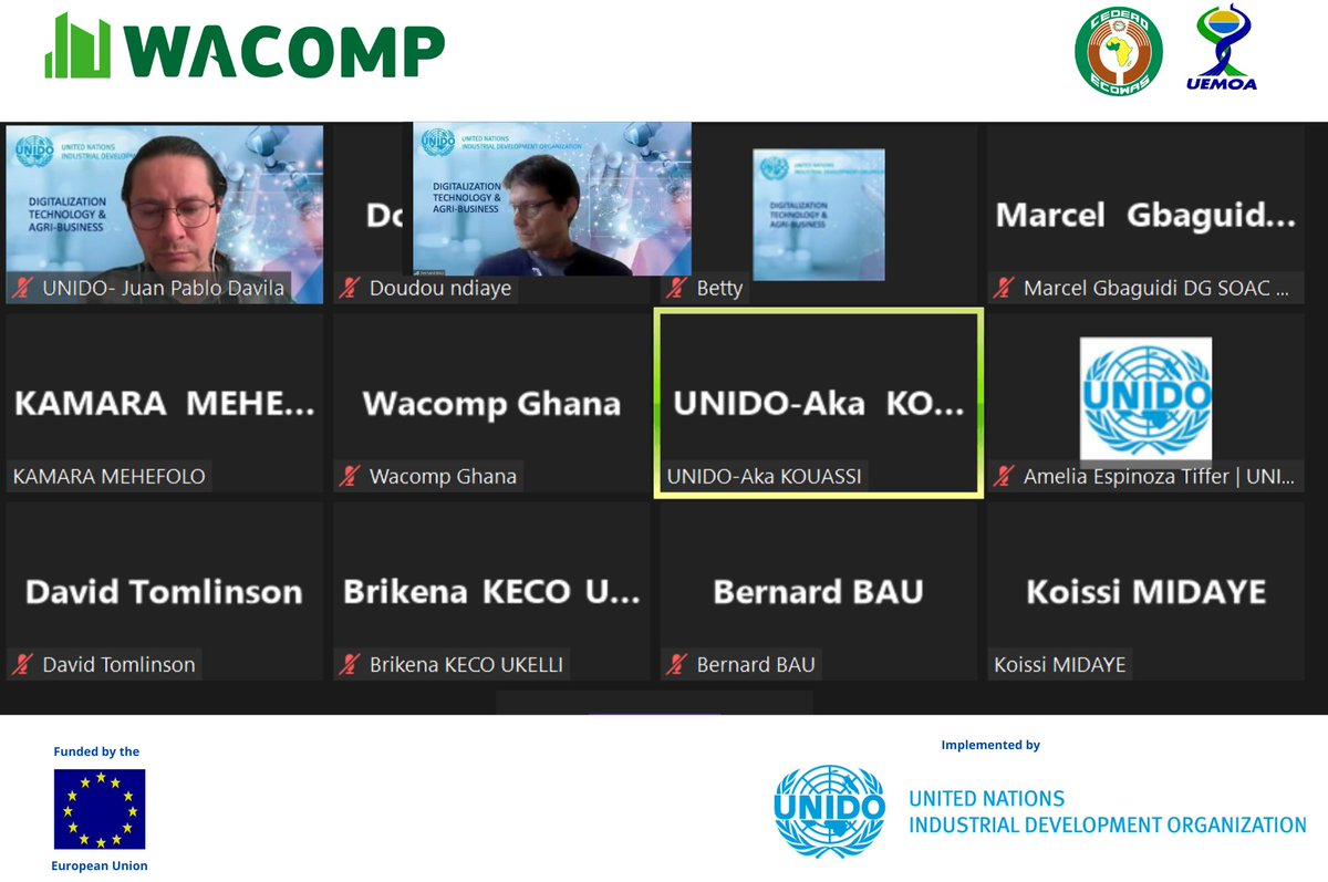 wacqip's tweet photo. #QualityInfrastructure. #JustEnded @UNIDO @WACOMP_ECOWAS Regional Team Meeting on #Digitalization. Participants from HQ in Vienna and #WAfrica shared experiences, lessons learned in the conduct of activities, especially in the context of the #COVID19, + next steps and outlook https://t.co/ugaRdJP9tU