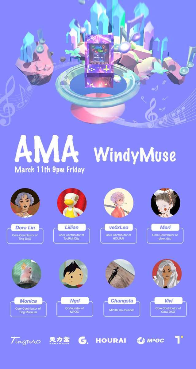 明晚9点NFT生态项目联合AMA x.com/i/spaces/1OyKA…
🎼Giveaway 1 W/L of free mint Secret Partaay! Music NFT
Follow <a href="/theTingDAO/">TingDAO</a> <a href="/MPOCMusic/">MPOC</a> <a href="/glow_dao/">GlowDAO</a>
- Like + RT + Tag 3 Friends
- Join discord.gg/8zUVZTzXQA
- Comment your Discord ID below
Announcing in 24h #WL #NFTGiveaway