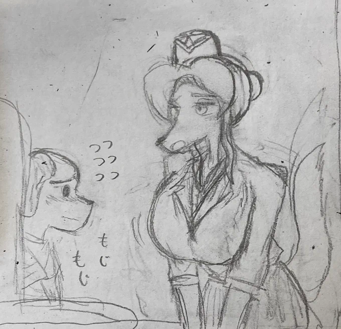 いつもの下書きメイキングと小話〜

下書きではケモショタの目のデザインが簡単でボルゾイさんの耳忘れてます笑

最初ボルゾイさんは三白眼でしたが悩んでいつものデザインに戻しました

でも今考えると三白眼の方がよかったかな… 