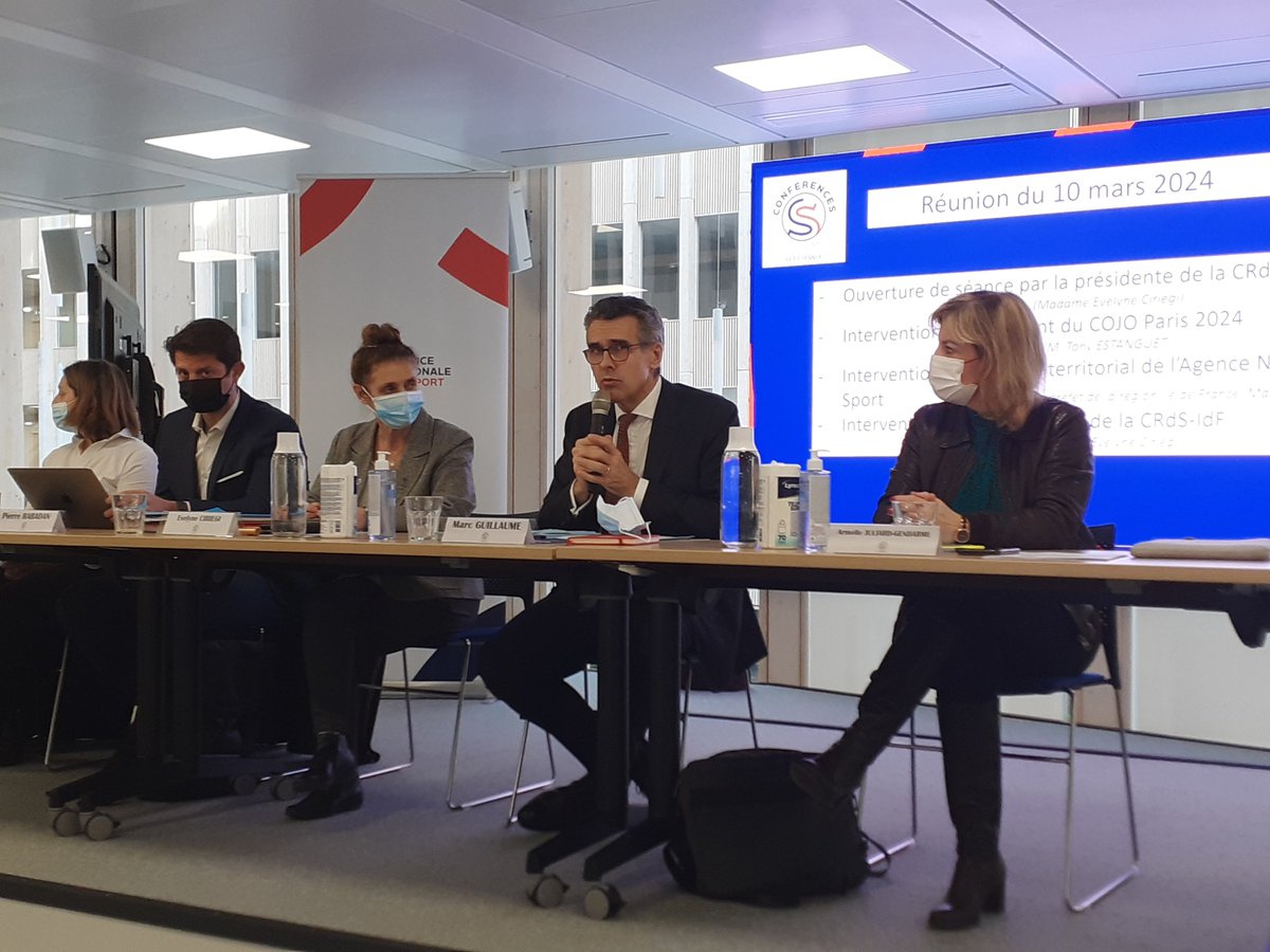 Marc Guillaume, <a href="/Prefet75_IDF/">Préfecture de la région d’Île-de-France</a> et délégué territorial de l’Agence national du sport, a participé à la réunion de la Conférence régionale du sport d’Île-de-France, ce jeudi matin, au siège du Comité d'organisation des Jeux olympiques <a href="/Paris2024/">Paris 2024</a> 🚴‍♂️🤾‍♀️⚽️