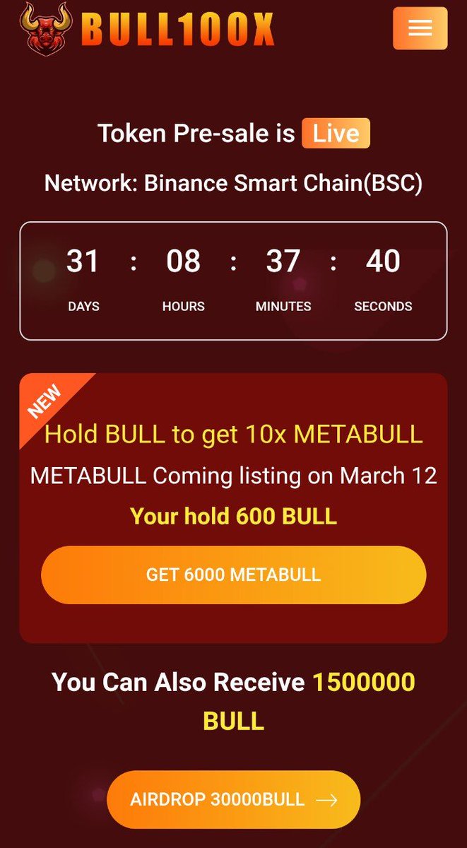 How to get 300,000 BULL on Trust Wallet?
🔥 t.me/presale_elite/8