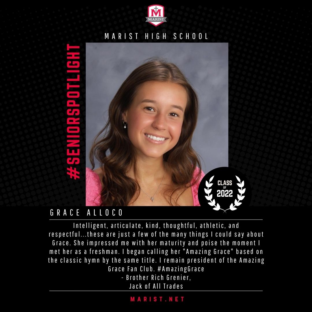 MaristChicago's tweet photo. Thursday is a great day to share amazing thoughts about our seniors. Get ready for another round of Senior Spotlights. #maristseniorspotlight #seniorspotlight #Marist #classof2022 #thursdaythoughts https://t.co/JVdWTqukKK