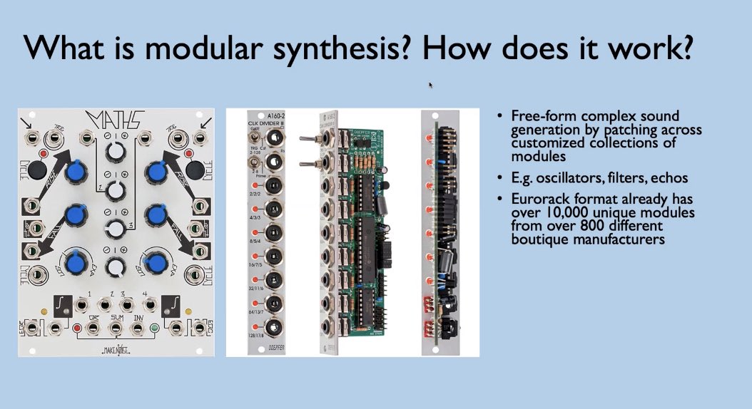 Fascinating presentation in today’s ReMAP research conversation by <a href="/anthrorik/">Rik Adriaans</a> on analogue synthesiser culture, especially in post-Soviet Europe. <a href="/DAREcollaborate/">ReMAP</a> <a href="/himonides/">Evangelos Himonides</a>