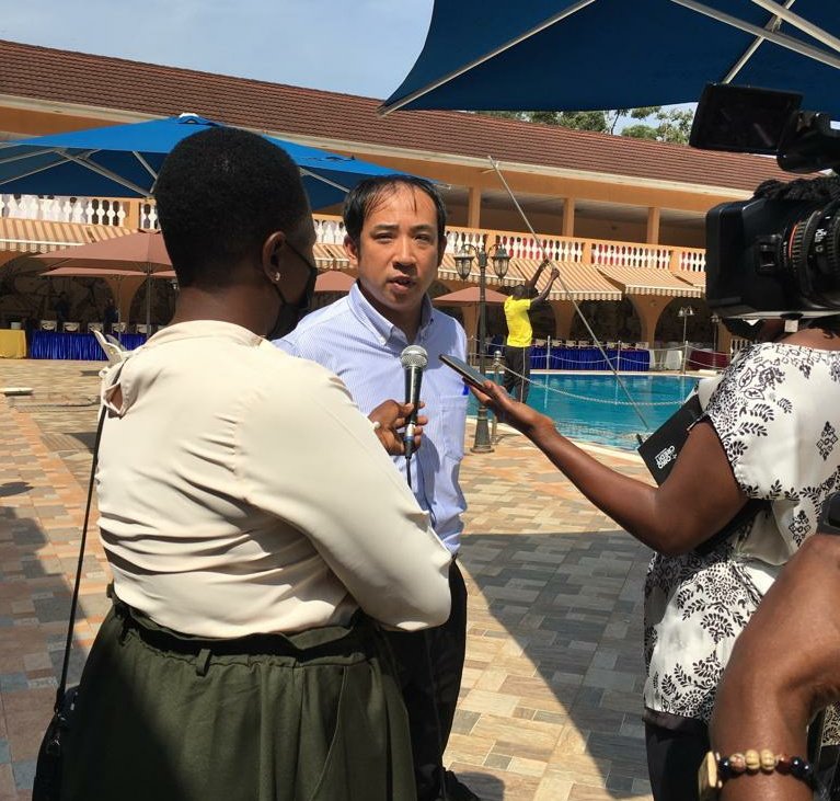 JicaUganda's tweet photo. The JICA Senior Representative Mr. Fukuhara Ichiro is attending a final reporting session of the #CESproject which was implemented in pilot districts of Amuru, Busia, Mukono and Ngora in partnership with @ACHEST1 since June 2021. https://t.co/tikpiBvX32