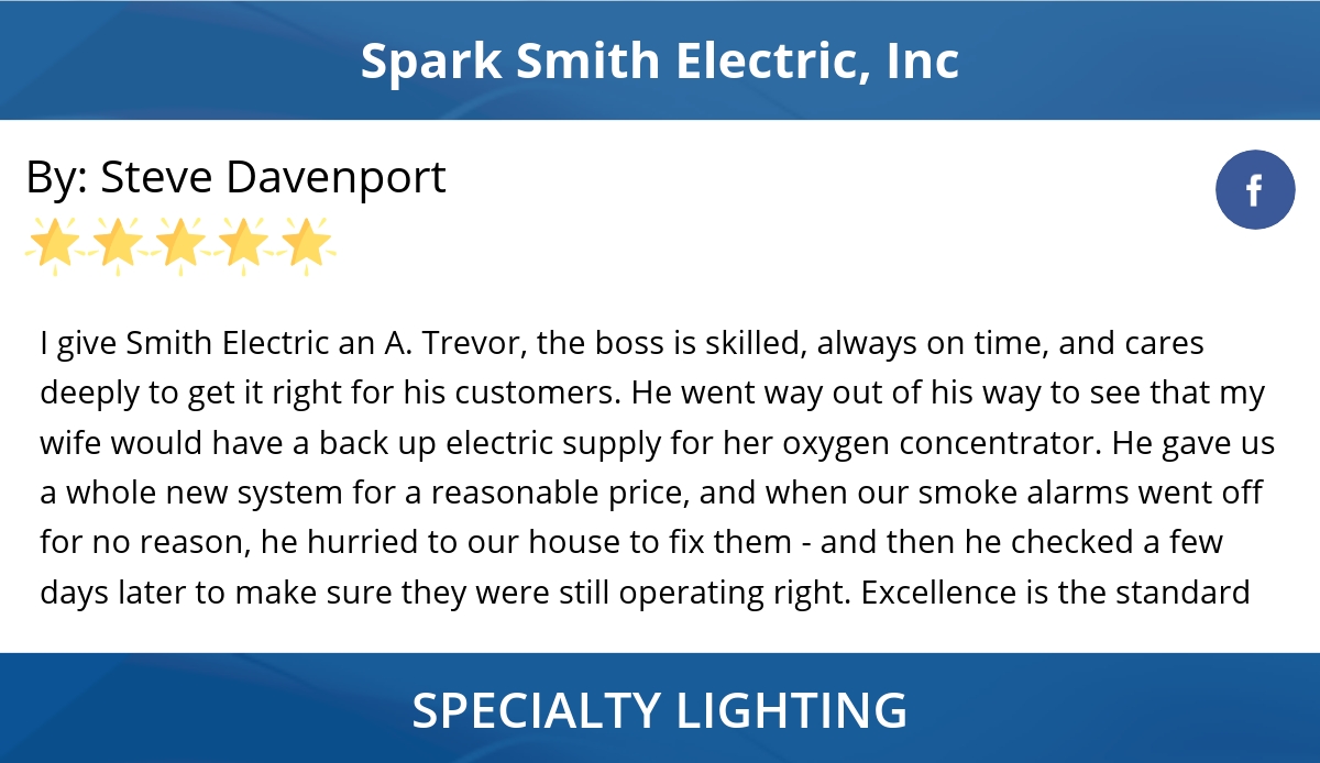 TremorECV3's tweet photo. 5 Star: Steve D. "I give Smith Electric an A+++++. Trevor, the boss is skilled, always on time, and cares..." https://t.co/nrPyCDYYVX https://t.co/fyCqjMAP1R