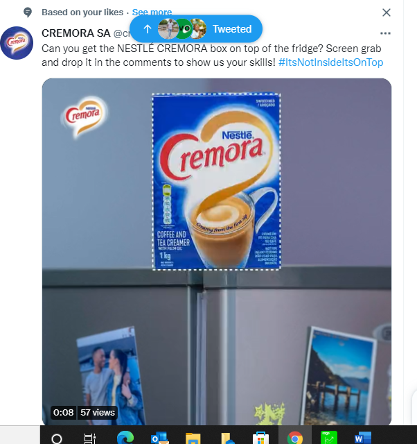 kgabojl's tweet photo. @cremoraSA #ItsNotInsideItsOnTop https://t.co/4CO8BhWQPE