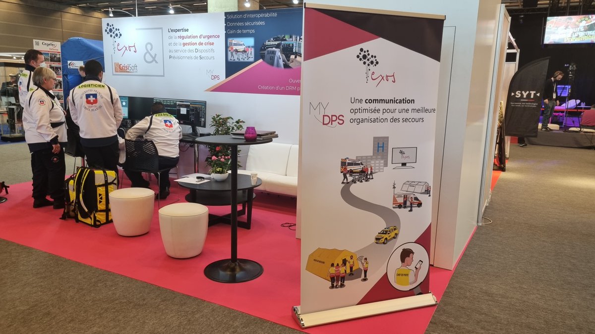 ExosTelecom's tweet photo. EXOS TELECOM présente sa solution MyDPS au salon Secours Expo aujourd'hui. Venez découvrir notre innovation au service d'une meilleure coopération entre Associations Agréées de Sécurité Civile et #SAMU. 

#AASC #UNARM #AFARM https://t.co/dhGb2faJ1t