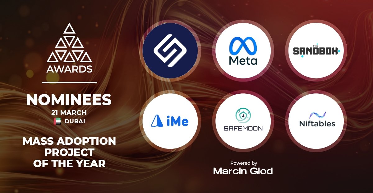Vicoseven's tweet photo. Safemoon is nominated for Mass Adoption Project of The Year on the AIBC Dubai AWARDS. Let's win this one #safemoonarmy link is comments. #safemoon32 #safemoon #safemoonfamily https://t.co/G2M6P5xzuh