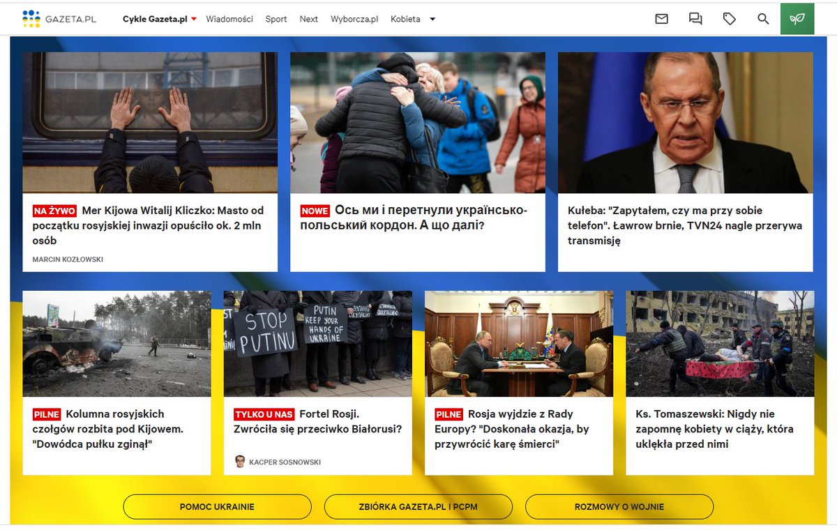 LUKASZKIJEK's tweet photo. ‼️🚨PODAJ DALEJ
Od dziś na stronie głównej treści po ukraińsku dla osób, które uciekają przed wojną. 

@gazetapl_news 🇵🇱 łączy siły z  @expres_ua 🇺🇦 

#CлаваУкраїні 
#Ukraina #UkraineWillWin #PeaceNotWar 

Za chwilę kolejne rozwiązania. 
Jutro ważny dzień!
Stay tuned! https://t.co/6Aq4NpiNZ0