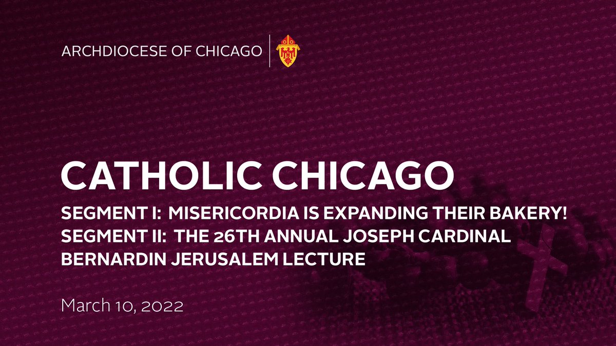 archchicago's tweet photo. Watch our #CatholicChicago show starting at 8 a.m. Our Office for Ecumenical &amp; Interreligious Affairs &amp; local Jewish religious leaders will discuss the March 22 #JerusalemLecture &amp; the experience of Jews in the current climate of antisemitism. https://t.co/kGh4FzhuQE https://t.co/kgsHLsVkRO