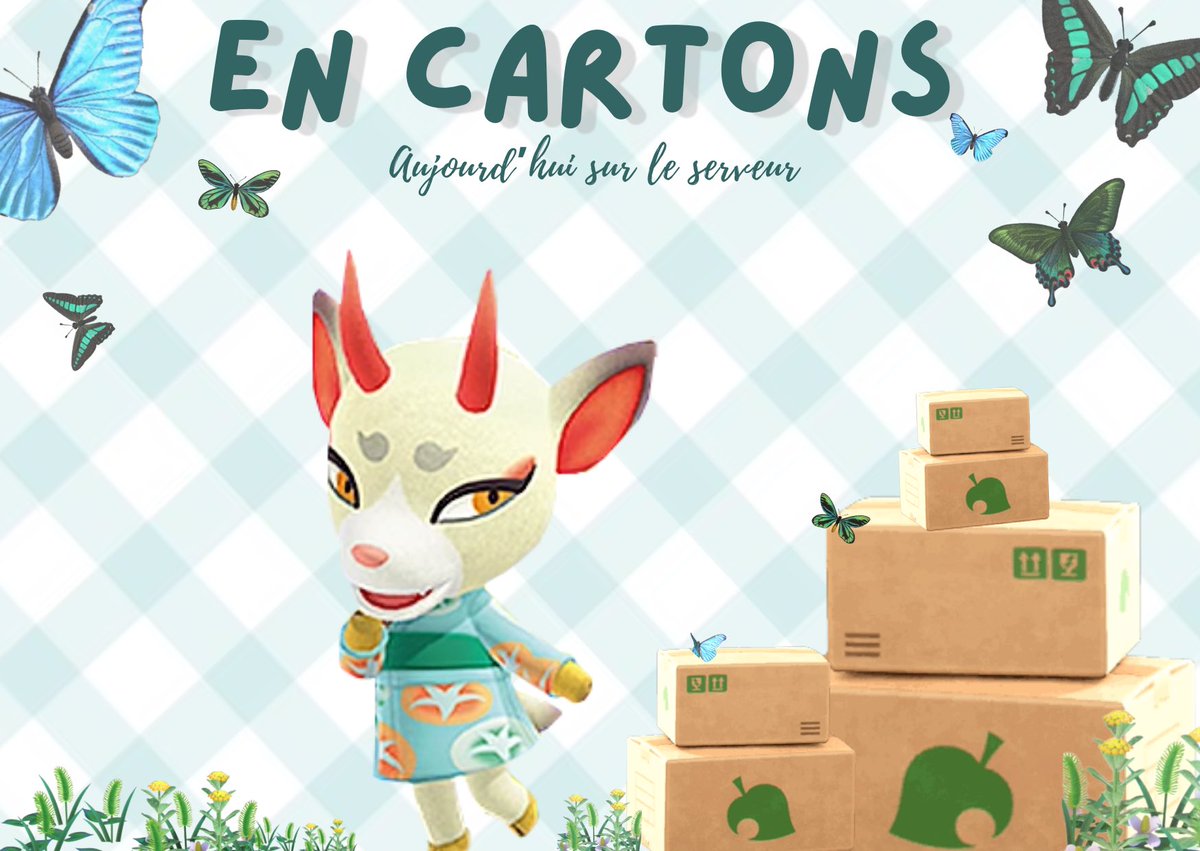 C’est Shino qui est sur le départ aujourd’hui ! 🧳✨
Rendez-vous sur le serveur pour la récupérer :
 ➡️ discord.gg/ePyY9GA2tq ⬅️

#ACNH #ACNHFR #animalcrossingnewhorizons #entraideacnh 
#acnhvillagersinboxes #acnh #villageoisencartons #navets #navetacnh #entraideacnh