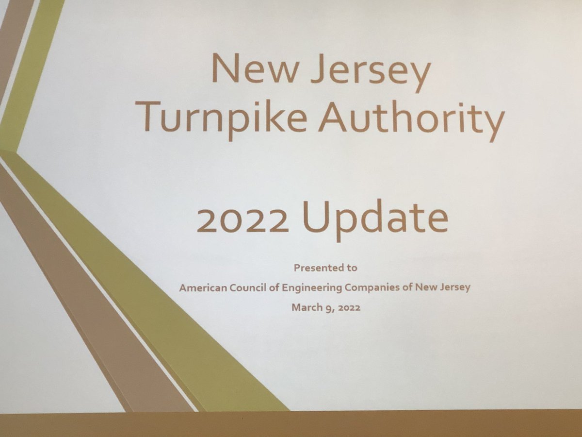 ACECNJ's tweet photo. We welcomed the senior leadership team at the @NJTpkAuthority to our general membership breakfast. Executive Director John Keller along with Chief Engineer Rob Fisher, Lamis Malak and Michael Garofalo delivered a Capital Program Update. #acec #acecnj #engineering https://t.co/cfb8aCR6yA