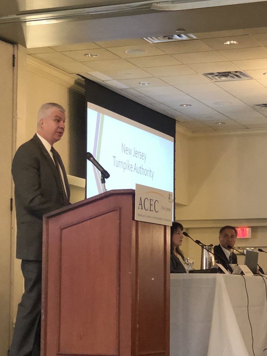 ACECNJ's tweet photo. We welcomed the senior leadership team at the @NJTpkAuthority to our general membership breakfast. Executive Director John Keller along with Chief Engineer Rob Fisher, Lamis Malak and Michael Garofalo delivered a Capital Program Update. #acec #acecnj #engineering https://t.co/cfb8aCR6yA