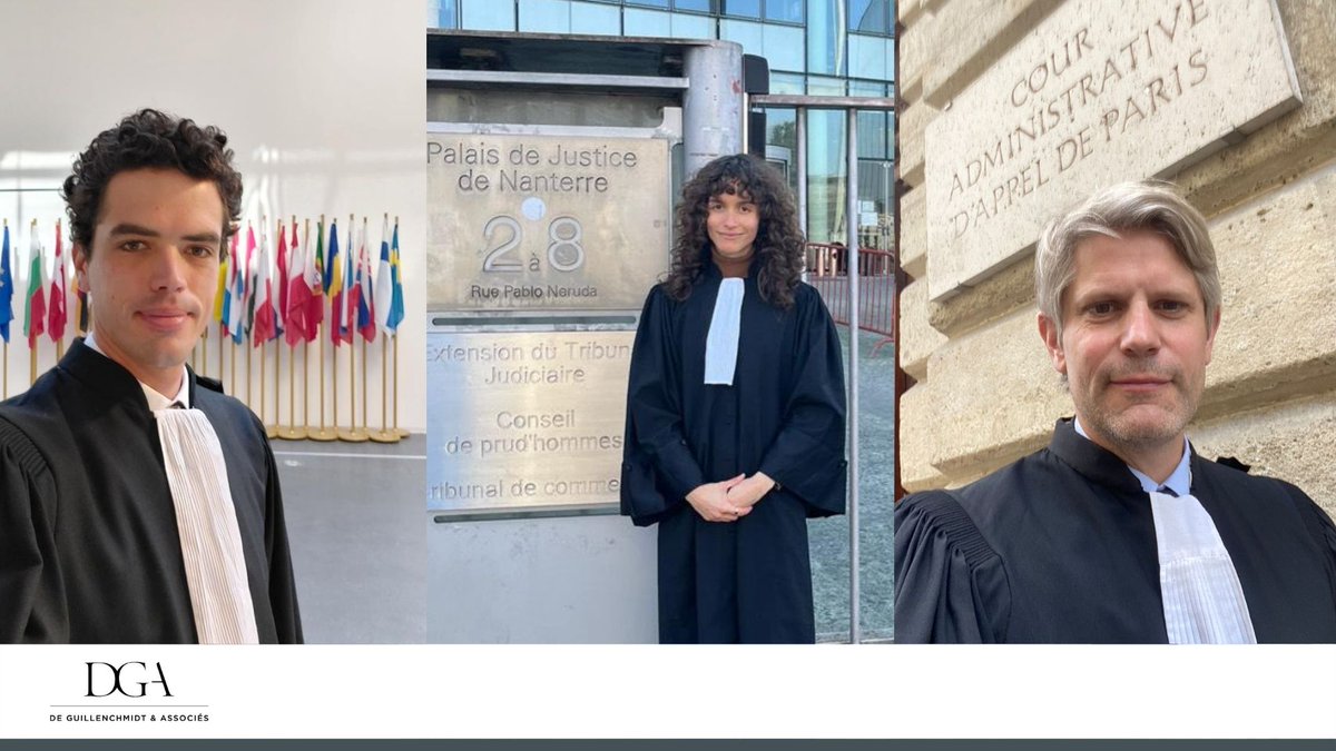 dgavocats's tweet photo. #LitigationDay chez @dgavocats à la croisée du droit public et droit privé. Maxime de Guillenchmidt plaidait devant la Cour administrative d’appel de Paris, Camila Amaral devant le Tribunal Judiciaire de Nanterre, Victor Lehmann devant la CJUE à Luxembourg ! https://t.co/qPkgk6b7mj