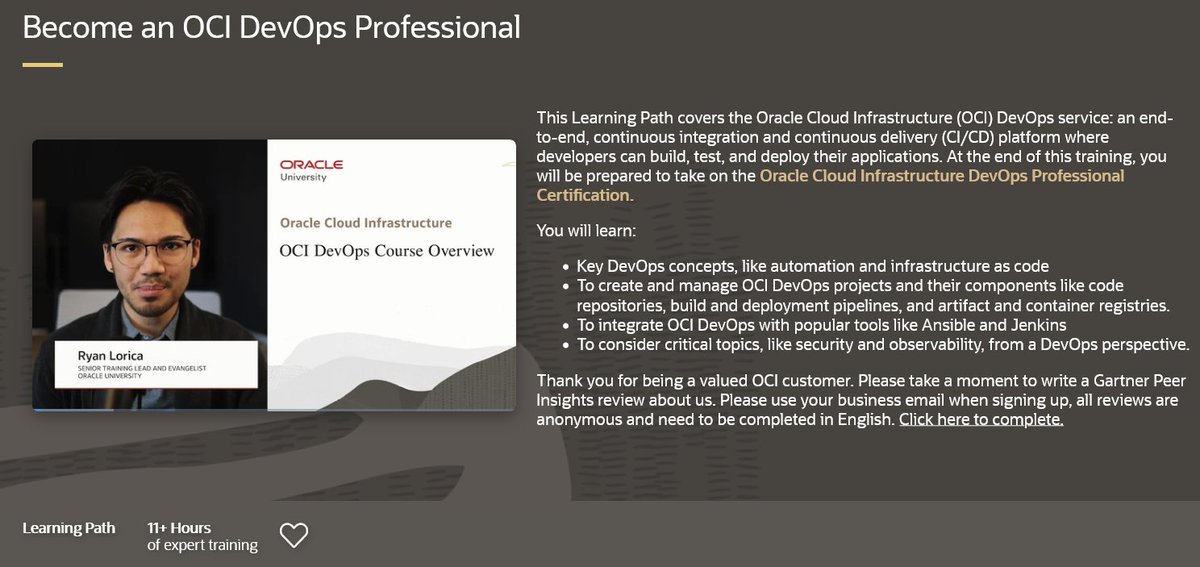orlando_gentil's tweet image. It was released the DevOps Professional course. Stay tuned because there is much to come in 2022. mylearn.oracle.com/learning-path/… #LearnOracle @Oracle_Edu