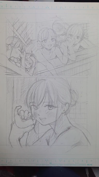 下書き→ペン入れ 