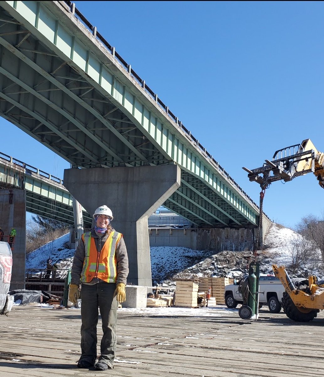 NewHampshireDOT's tweet photo. #WICWeek2022 we recognize Abigail Franklin, Engineering Tech III #proudtobenhdot for 7 yrs. She enjoys working in the field bc the #opportunity to learn and is inspired by the #construction workers who show up day in and day out to #ibuildnh and keep us all moving.
#wicweek2022 https://t.co/uueNidSbLP