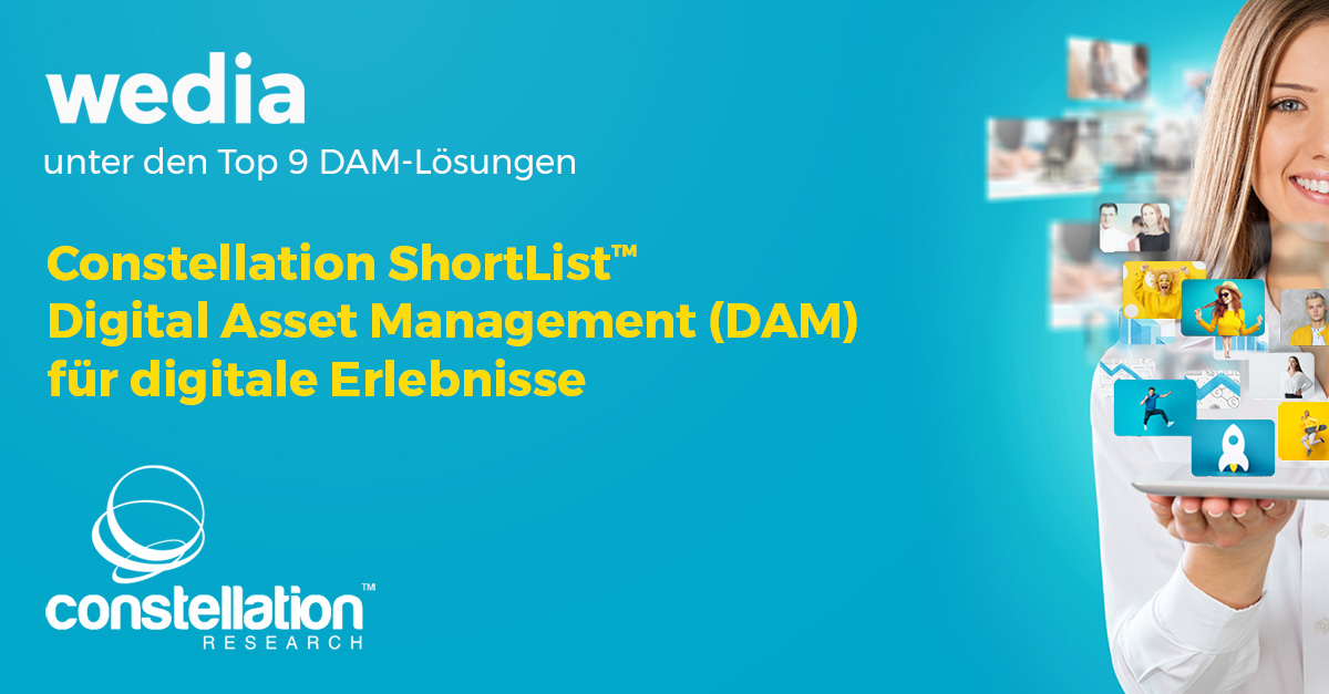 Wedia_DE's tweet photo. Wedia wurde in die Constellation ShortList TM für Digital Asset Management 2022 aufgenommen!  🙌
Damit gehören wir zu den 9 besten #DAM-Lösungen für digitale Erlebnisse. 

Alle Infos hier 👉 https://t.co/260z061SLM https://t.co/mw7vnvlEOL