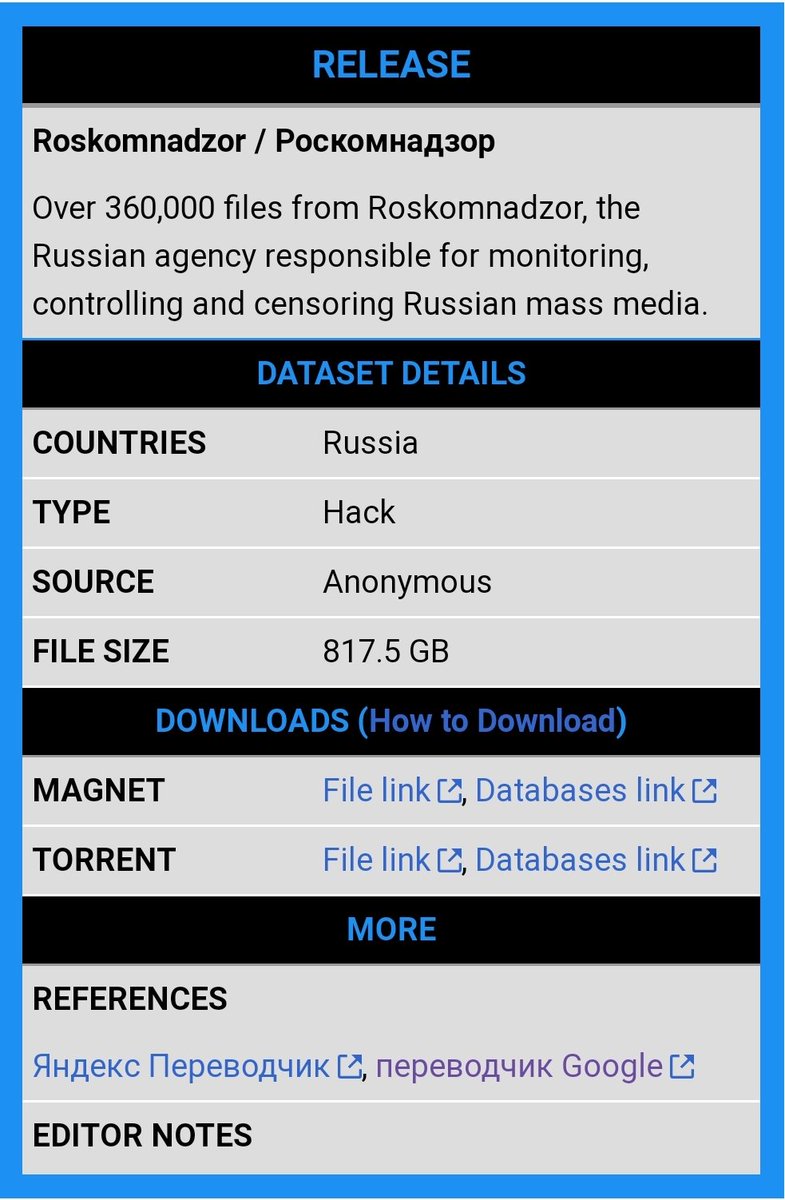 S0ufi4n3's tweet photo. Over 360,000 files from #Roskomnadzor, The Federal Service for Supervision in the Sphere of Telecom, Information Technologies and Mass Communications of #Russia leaked by #DistributedDenialofSecrets
@SOSIntel @Cyberknow20 https://t.co/9vTOihAlkw