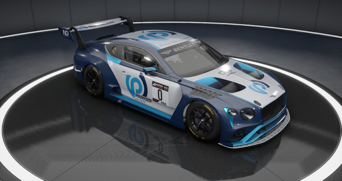 DesignsNeedham's tweet image. A design created for a client who wanted a Parker Wellbore inspired Bentley GT3 in @AC_assettocorsa - visit needhamdesigns.uk for more info on having your own ACC or @iRacing paint created #custompaint #customlivery #needhamdesigns