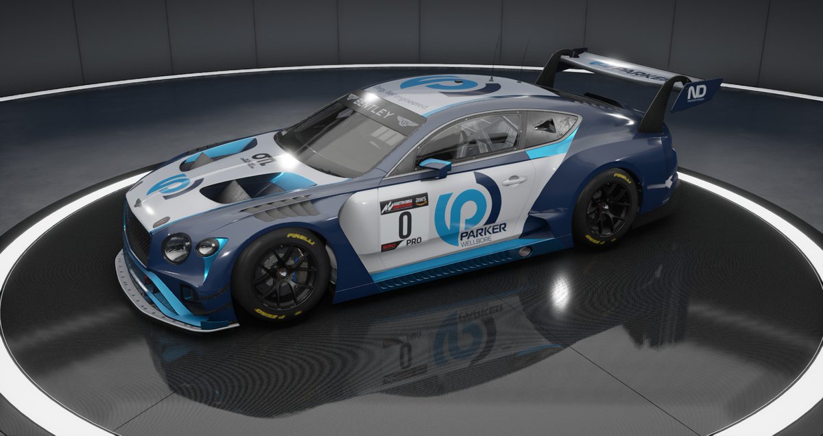 DesignsNeedham's tweet image. A design created for a client who wanted a Parker Wellbore inspired Bentley GT3 in @AC_assettocorsa - visit needhamdesigns.uk for more info on having your own ACC or @iRacing paint created #custompaint #customlivery #needhamdesigns