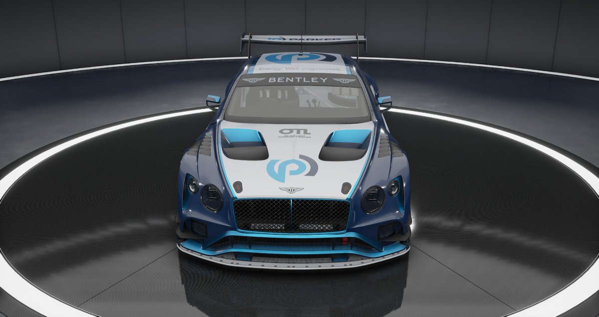 DesignsNeedham's tweet image. A design created for a client who wanted a Parker Wellbore inspired Bentley GT3 in @AC_assettocorsa - visit needhamdesigns.uk for more info on having your own ACC or @iRacing paint created #custompaint #customlivery #needhamdesigns
