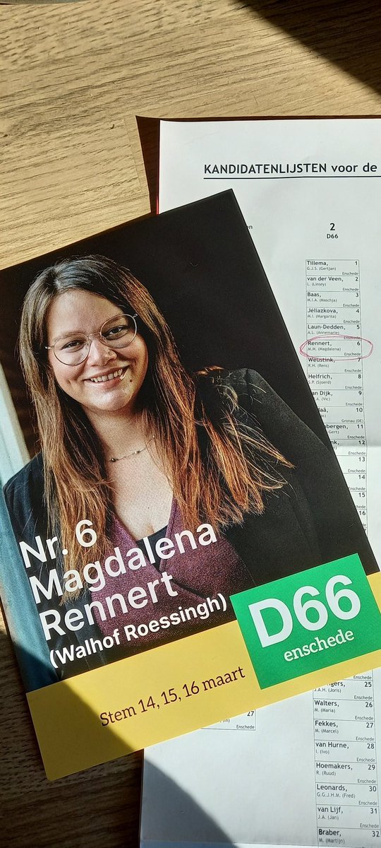 MagRennert's tweet photo. Volgende week kiest #Enschede een nieuwe #gemeenteraad! Met jouw stem wil ik mij graag inzetten voor gelijke kansen voor kinderen en jongeren, minder armoede, en meer regionale samenwerking.
Stem @D66Enschede, nr. 6!

 #gemeenteraadsverkiezingen2022 #D66 #raad053 https://t.co/SFfizmzlWm