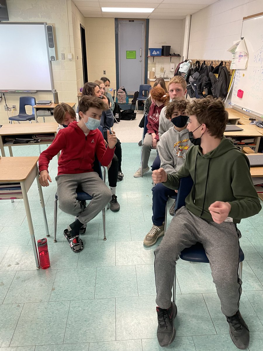 mygrade8squad's tweet photo. Having fun with improvisation games in drama! #taxicab is a fan favourite in room 202 🚕🤣 @SMCDSB_SJA https://t.co/oWtVFO9kIX