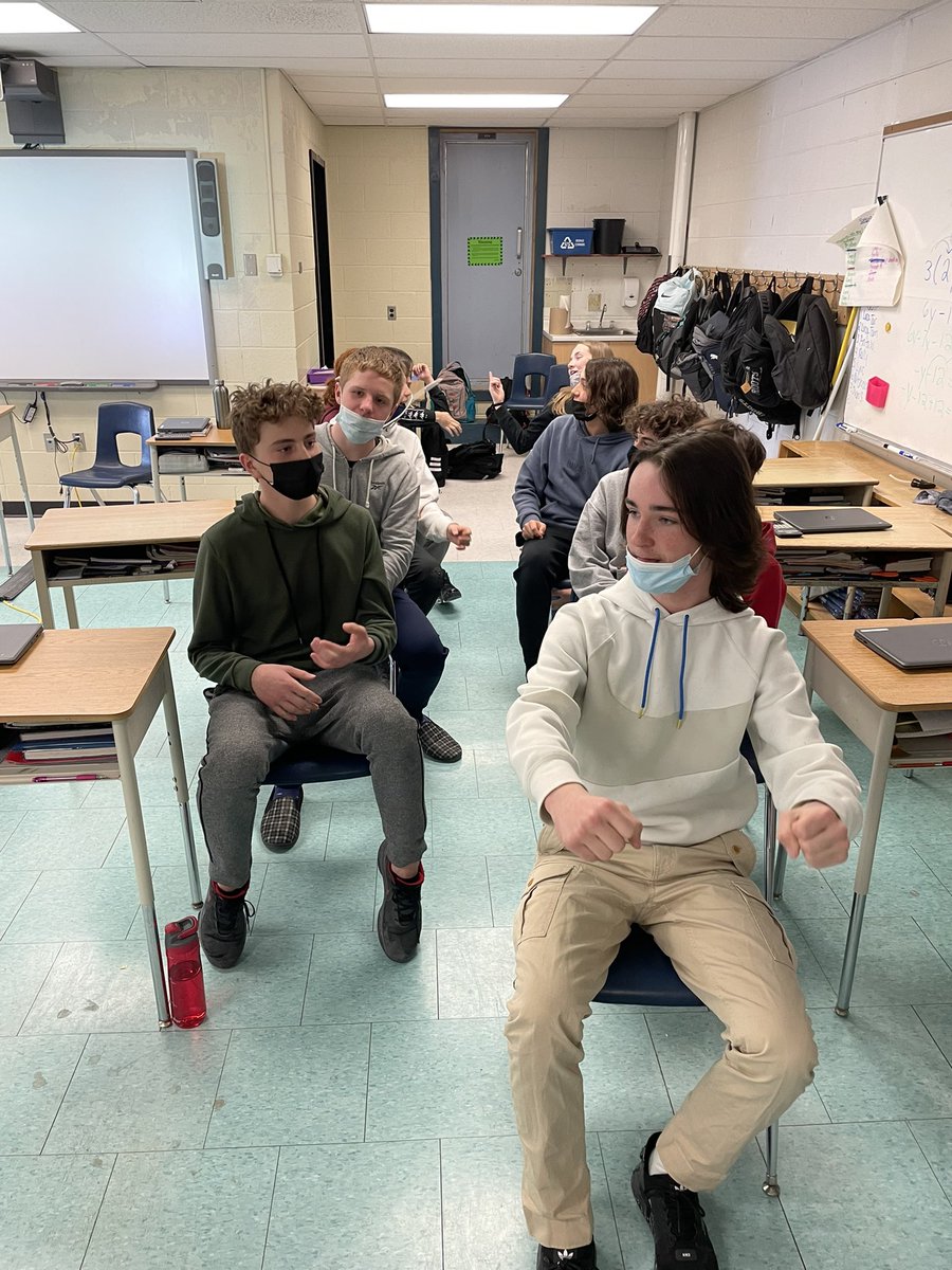 mygrade8squad's tweet photo. Having fun with improvisation games in drama! #taxicab is a fan favourite in room 202 🚕🤣 @SMCDSB_SJA https://t.co/oWtVFO9kIX