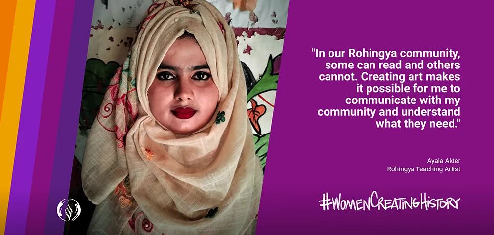 md_yasiein's tweet photo. We are excited to introduce Ayala Akter as part of our Women CreatingHistory series - an 18-year-old art educator born in Rathedaung Township in Rakhine State, Myanmar who now lives in Balukhali refugee camp to escape scarring circumstances.https://t.co/jV3Q4udvNf
#Artolution https://t.co/bTNMlehqMN