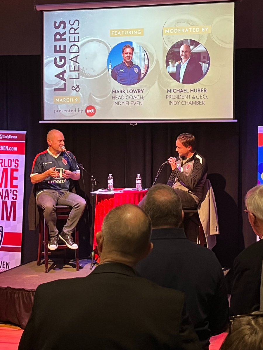 DollySerrant's tweet photo. Great #networking event yesterday at the #LagersLeaders in @IndyFringe and great insights and recommendations from @CoachMarkLowry, head coach of @IndyEleven! https://t.co/E7LJVYG424