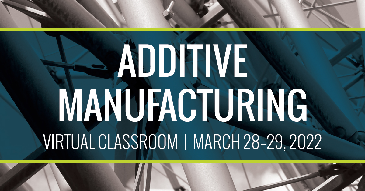 ASMInternatnl's tweet photo. #Register to attend #AdditiveManufacturing 101, March 28-29. This virtual #ASMEducation course presents a basic introduction with the objective of informing students how to think about AM in the context of their own industry. Register today! https://t.co/do7PbNXClZ #education https://t.co/xfT1wWv6nz