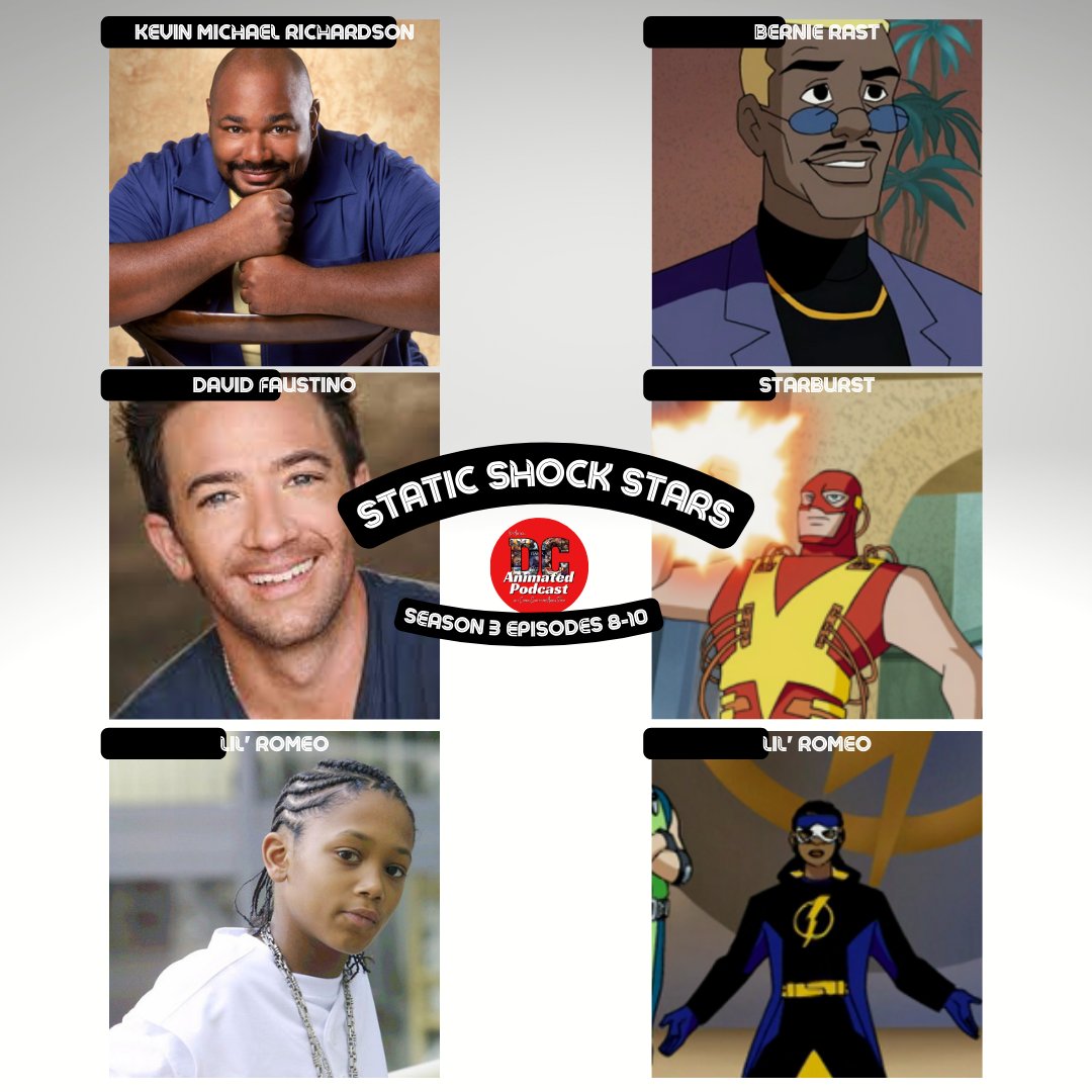 #TBT as we take a look at the talents behind the voices of our latest episode of #StaticShock - Anyone you recognize?

⚡️Check out Ego Trip - available now⚡️
yet-another-dc-animated.captivate.fm/episode/ego

#lilromeo #kevinmichaelrichardson #davidfaustino #dcanimateduniverse #voiceover #voicetalent