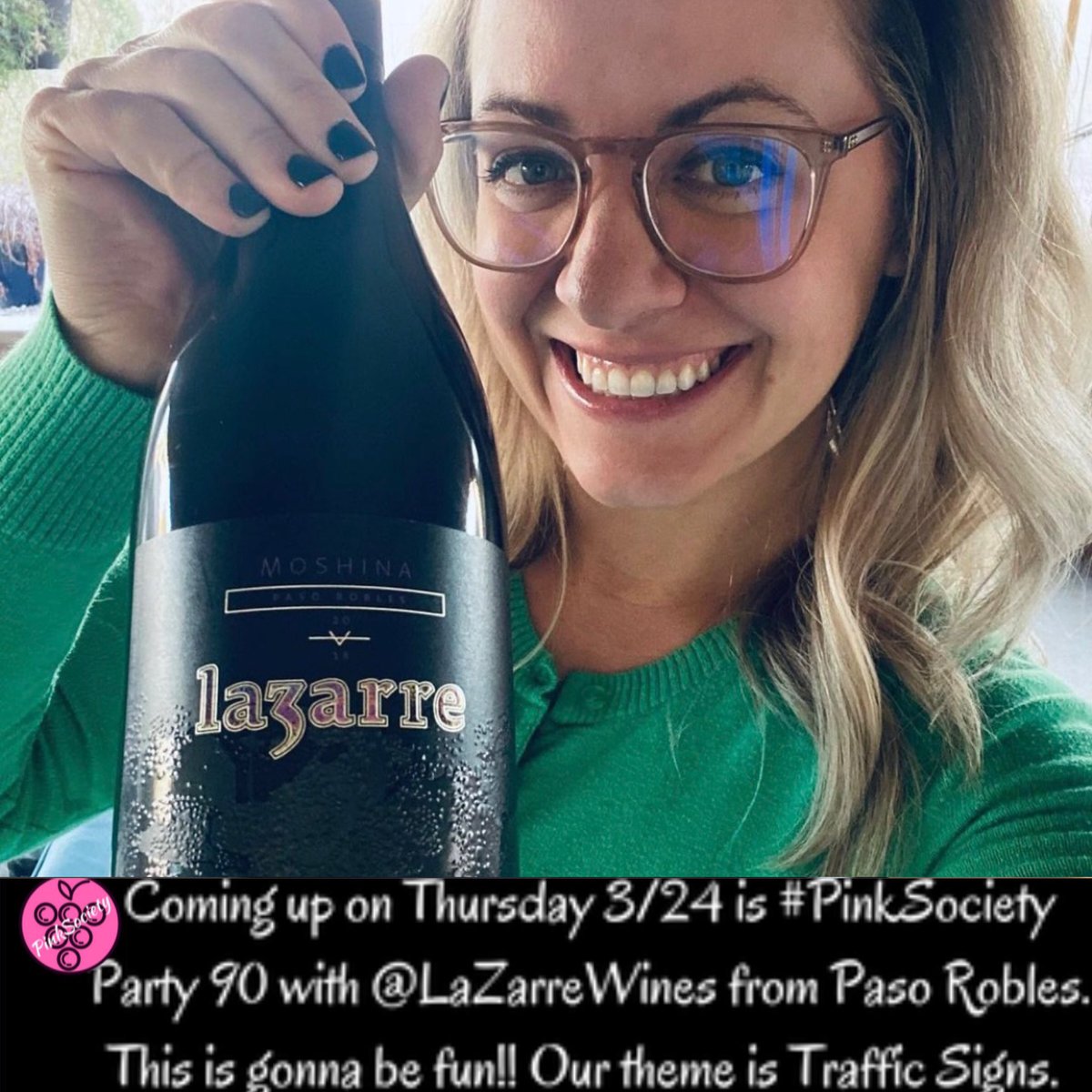 Coming up on Thursday 3/24 is #PinkSociety Party 90 with <a href="/LaZarreWines/">LaZarre Wine Company</a> from Paso Robles. This is gonna be fun!! Our theme is Traffic Signs. Send us your traffic sign photos NOW via DM. <a href="/boozychef/">boozychef</a> <a href="/jflorez/">Joe Florez</a> @BlogGerrard <a href="/LisaRivera2207/">Lisa | Following the Rivera</a> @cellmavin <a href="/WineOnTheDime/">Wine on the Dime</a>