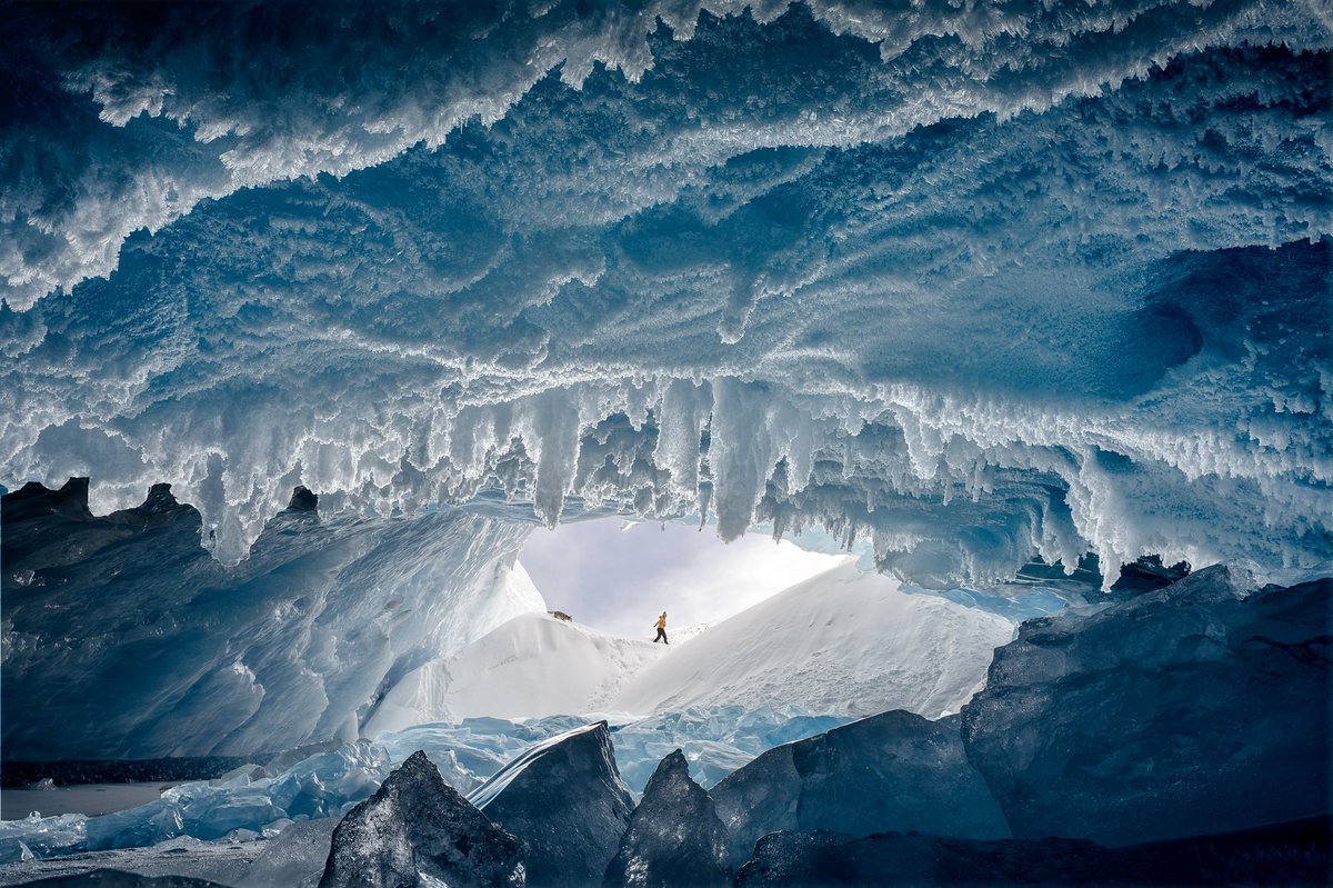 RebeccaSimrose's tweet photo. Gm! This is from this week’s adventure. We arrived at the glacier just in time to help another group with a crevasse rescue. Fortunately there were no injuries but it was a reminder of the inherent dangers around glaciers. https://t.co/MW2O65A2Sh