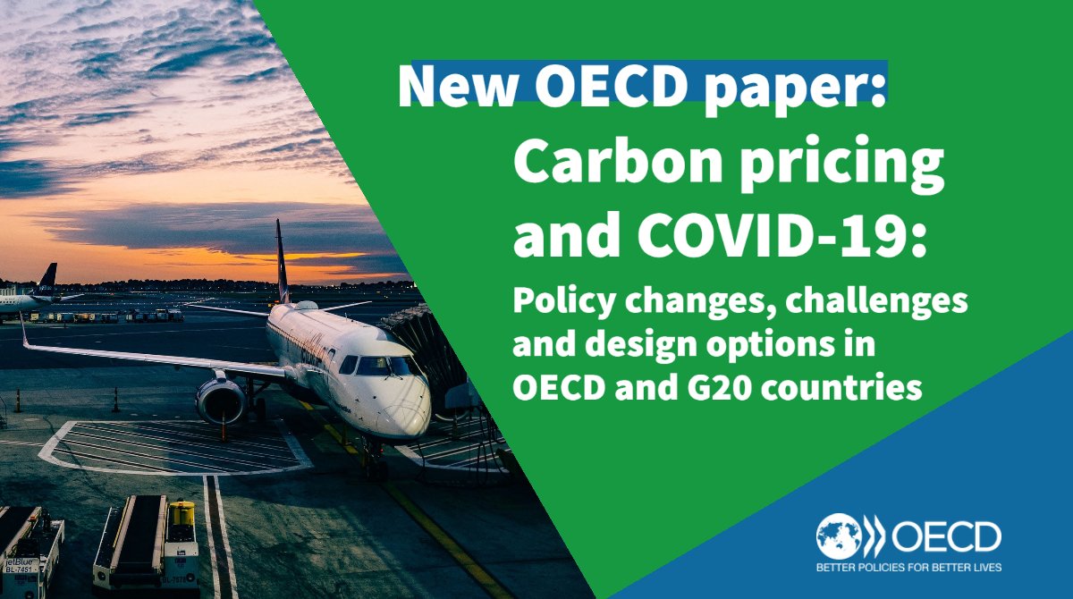 Just released! 🆕<a href="/OECD/">OECD ➡️ Better Policies for Better Lives</a> paper on carbon pricing in a sustainable recovery from #COVID-19 📈

Tracking #carbon pricing policy changes in 47 countries: 💰carbon taxes, 🏭Emissions Trading Schemes, ✈️aviation taxes &amp; ⛽️fossil fuel support.

Read it here 👉 oe.cd/carbon-pricing…