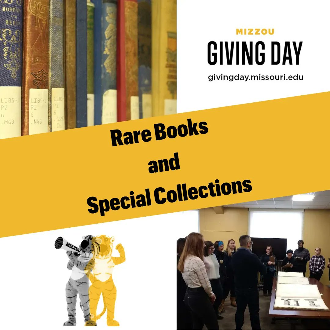 MizzouLibraries's tweet photo. Many of the most exciting advances to take place in Special Collections over the last decade are the direct result of the generosity of our alumni. Please consider a gift today in support of your University Libraries. Give at https://t.co/Gpev0Sjxgs. #MizzouGivingDay https://t.co/XARJBoBfXR